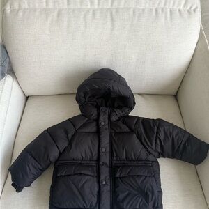 Zara Kids Black Hooded Puffer Jacket